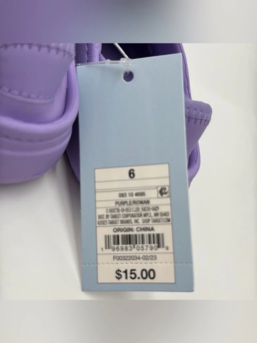 NWT Cat & Jack Toddler Girls Purple Rowan Pull-On Slip On Water Shoes Size 6